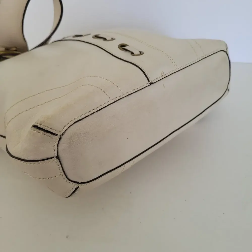 COACH CHELSEA Convertible Shoulder Bag 10399 White Ivory Western Medium Leather